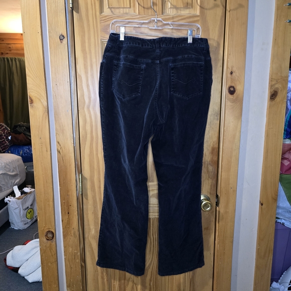 St. John's Bay Black Corduroy Flared Leg Pants, Size 16 - Picture 6 of 6
